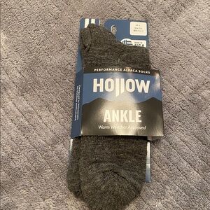 Hollow Alpaca Ankle Socks, Grey - XL